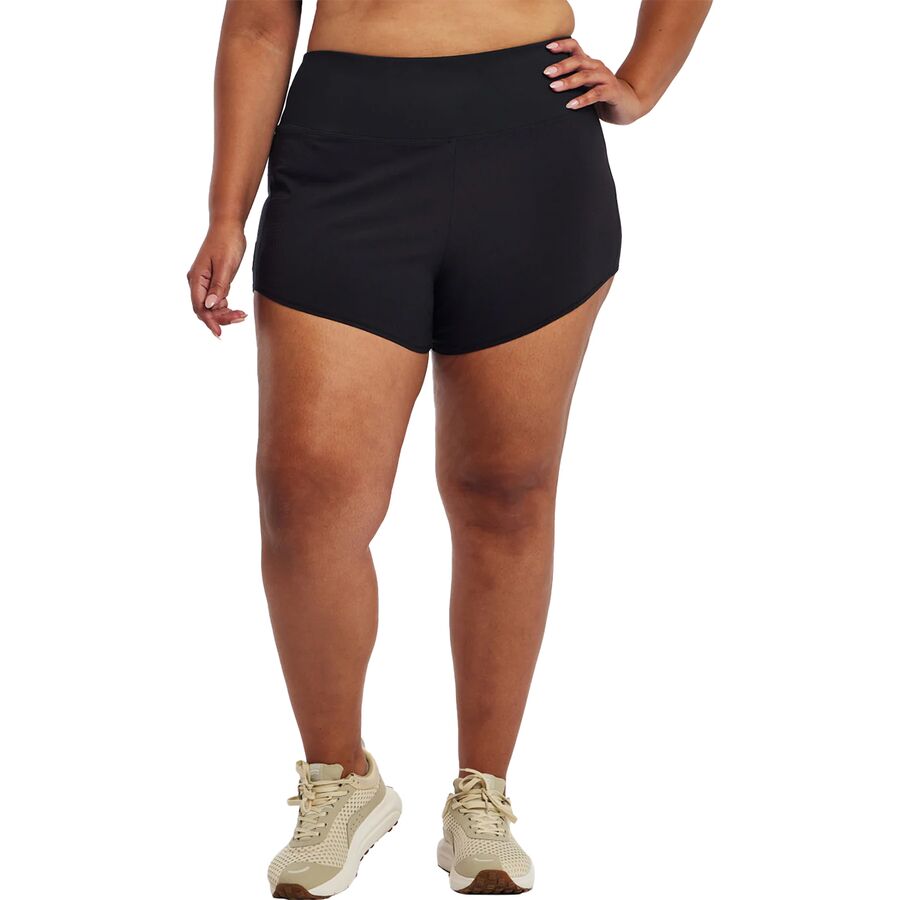 Oiselle High Rise Roga Solid 4in Short - Women's Black