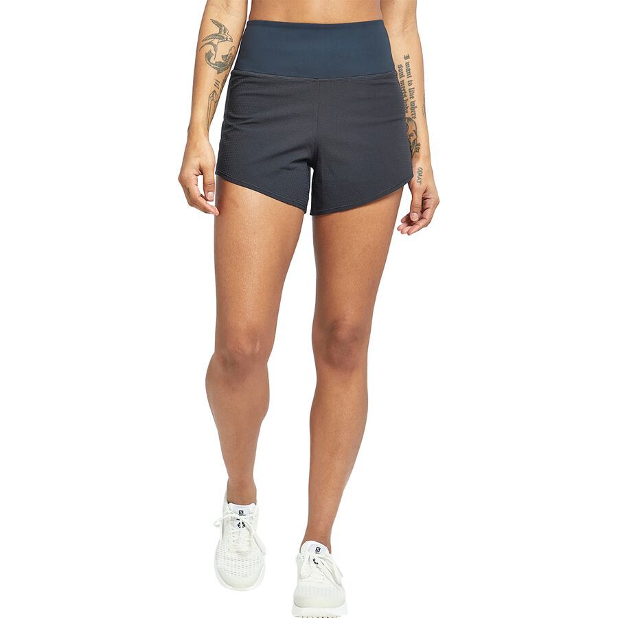 Oiselle High Rise Roga Solid 4in Short - Women's Black