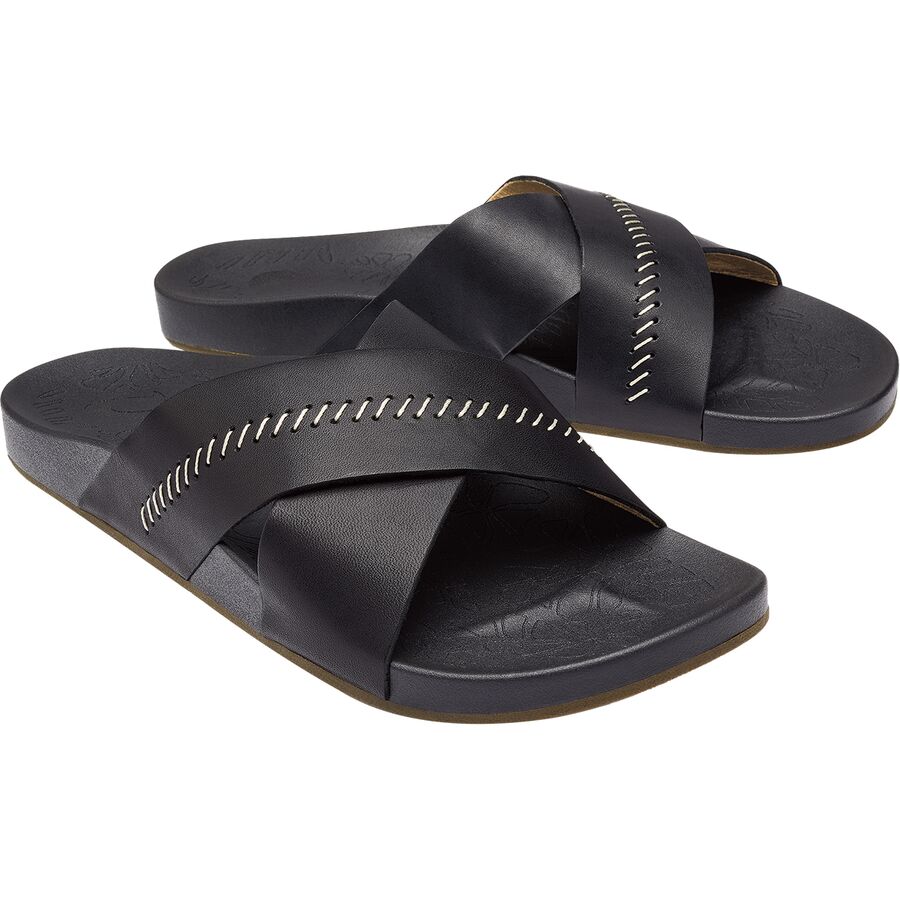 Olukai Kipe'a 'Olu Slide Sandal - Women's Black/Black