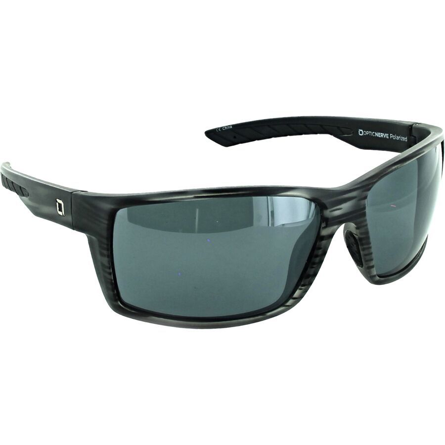 Optic Nerve Fathom Polarized Sunglasses Driftwood Gray/Polarized Smoke Lens Silver Mirror