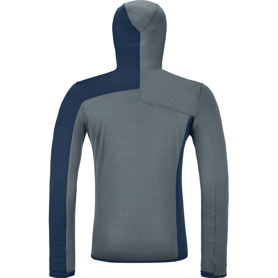 Ortovox Fleece Light Grid ZN Hooded Jacket - Men's Dark Arctic Grey