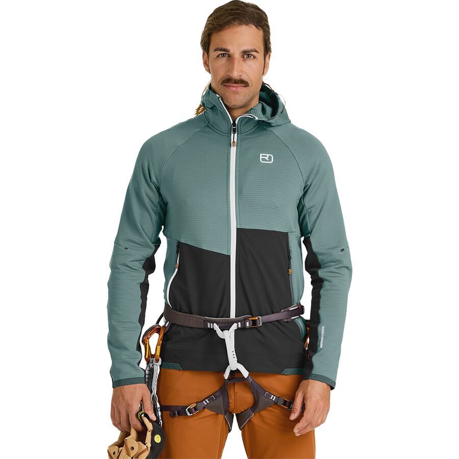 Ortovox Fleece Rib Hooded Jacket - Men's Arctic Grey