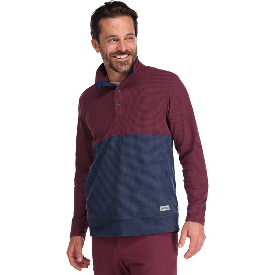 Outdoor Research Trail Mix Snap Pullover Fleece - Men's Kalamata/Naval Blue