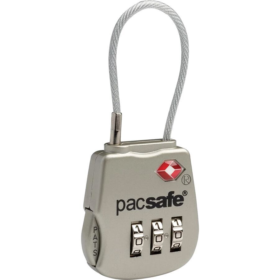 Pacsafe Prosafe 800 Combination Cable Padlock Silver