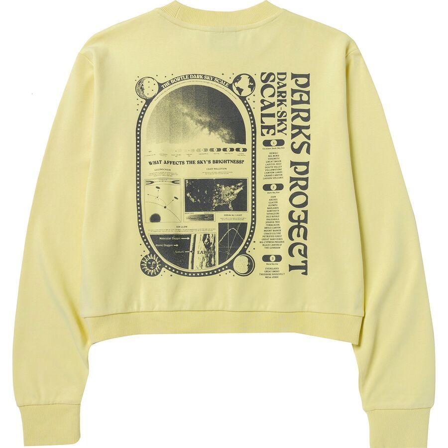 Parks Project Dark Sky Checklist Crop Crew Sweatshirt - Women's Yellow