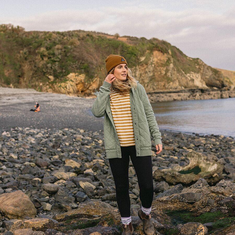 Passenger Clementine Recycled Quilted Button-Up Hoodie - Women's Pistachio