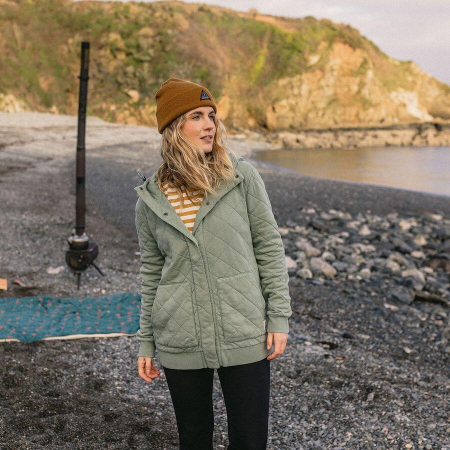 Passenger Clementine Recycled Quilted Button-Up Hoodie - Women's Pistachio