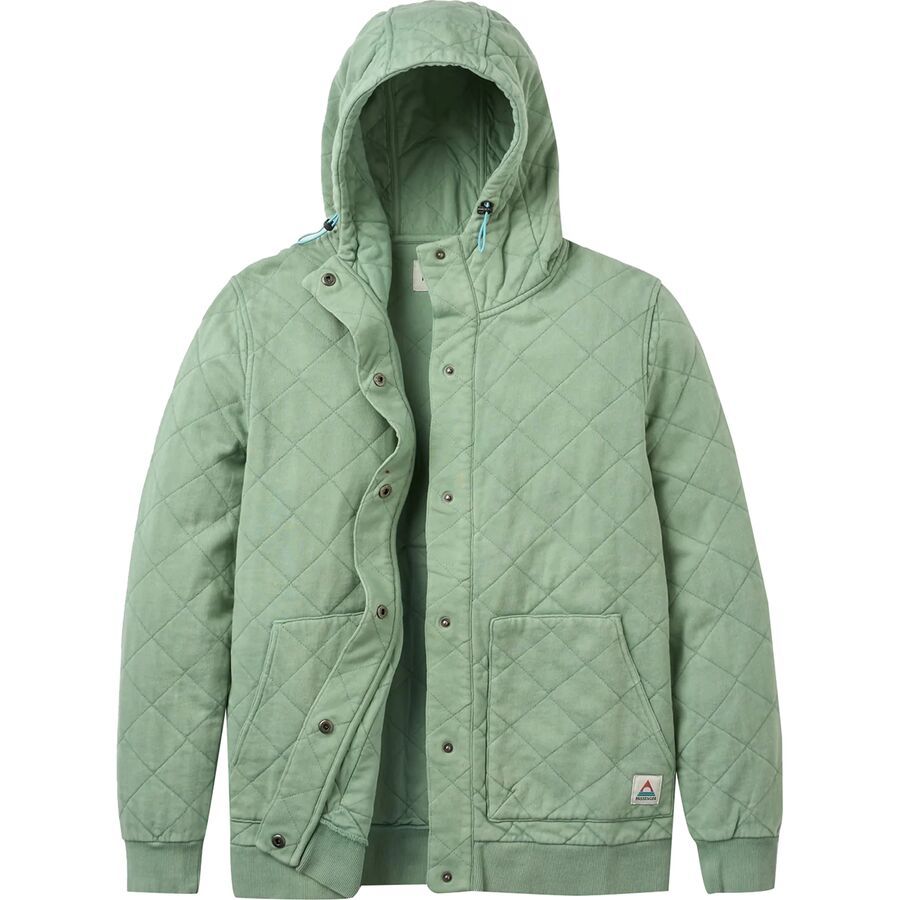 Passenger Clementine Recycled Quilted Button-Up Hoodie - Women's Pistachio