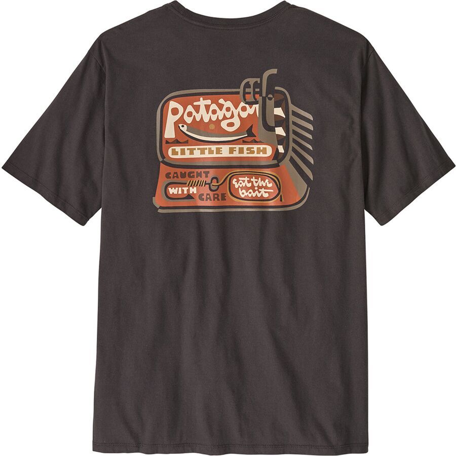 Patagonia Aquatic Action Organic T-Shirt - Men's Little Fish: Ink Black