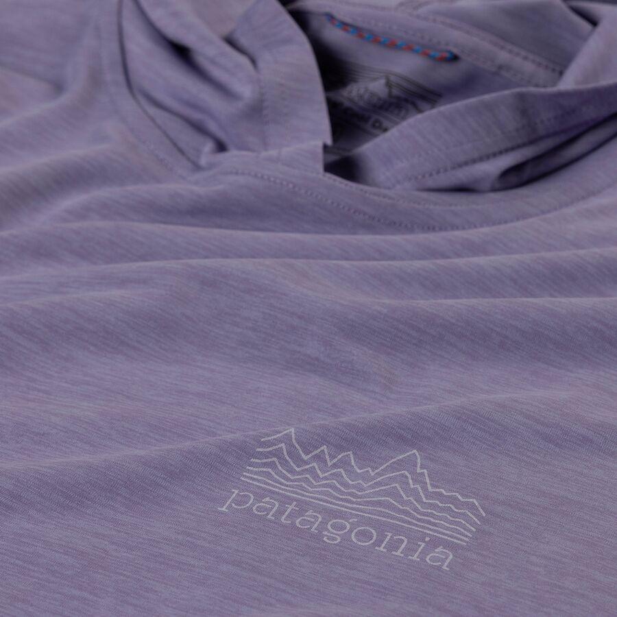 Patagonia Cap Cool Daily Graphic Hooded Shirt - Men's Boardshort Logo Tones: Wetland Blue X-Dye