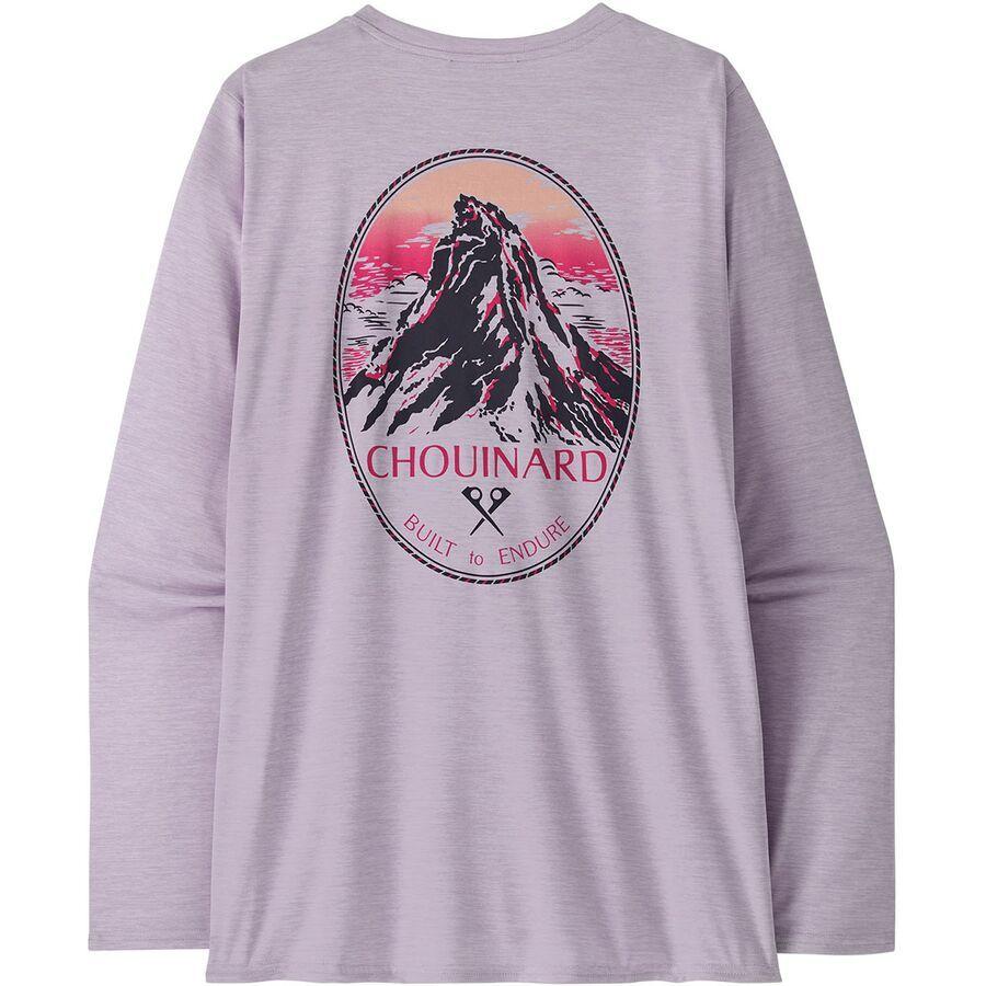 Patagonia Cap Cool Daily Graphic Long-Sleeve Shirt - Lands - Women's Chouinard Crest: Foxglove Purple