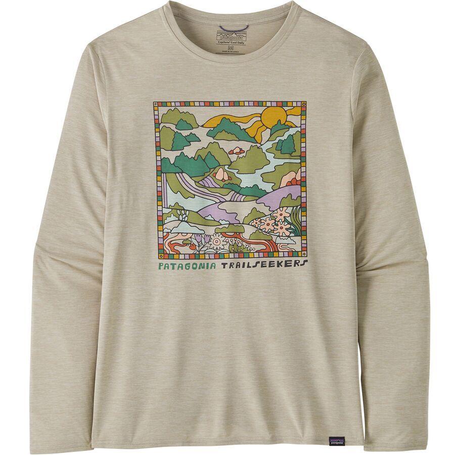 Patagonia Cap Cool Daily Graphic Long-Sleeve Shirt - Lands - Men's Trailseekers: Pumice X-Dye