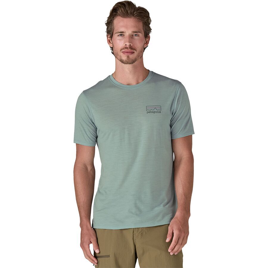 Patagonia Cap Cool Merino Blend Graphic Shirt - Men's Fitz Roy Strata: Thermal Blue