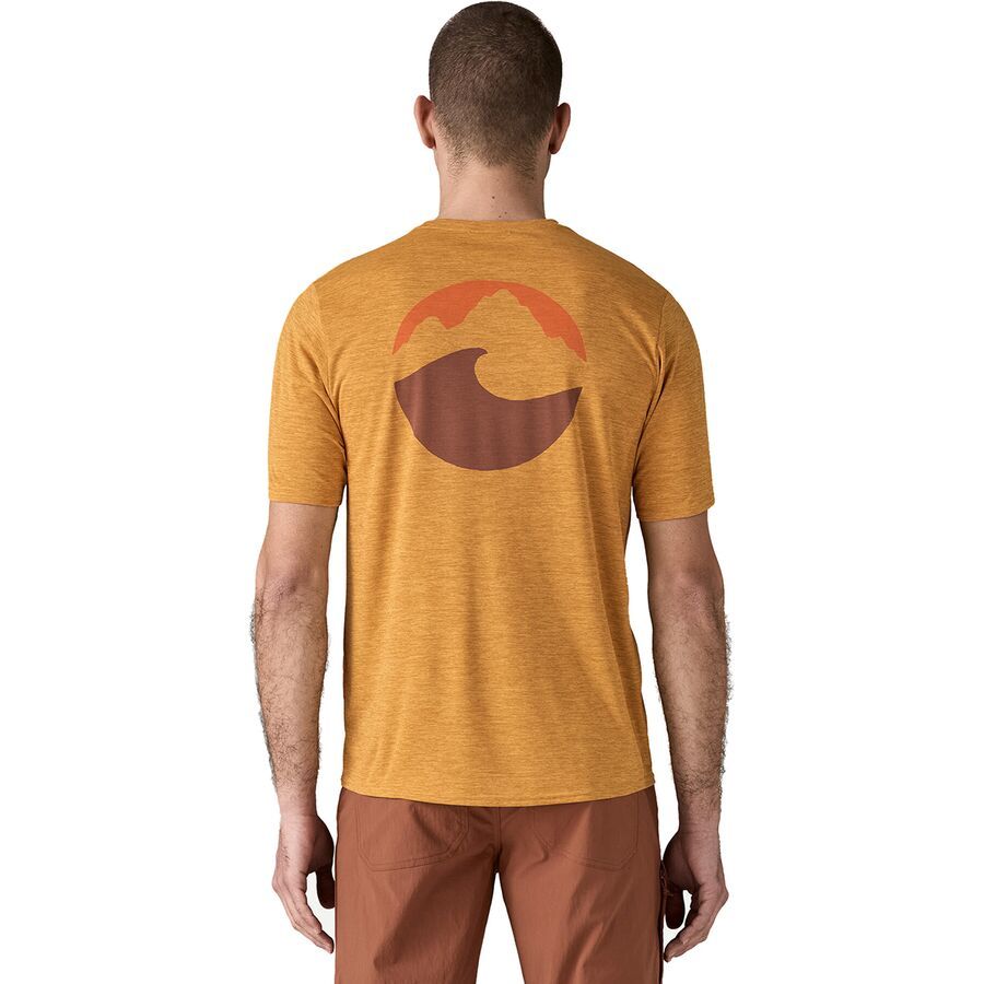 Patagonia Capilene Cool Daily Graphic Short-Sleeve Shirt - Men's Applied Imagination: Beeswax Tan X-Dye