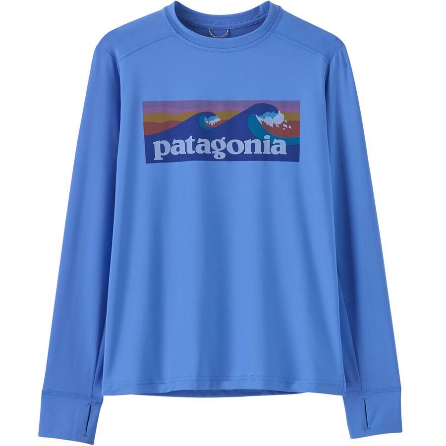 Patagonia Capilene Silkweight Long-Sleeve T-Shirt - Kids' Boardshort Logo: Abundant Blue