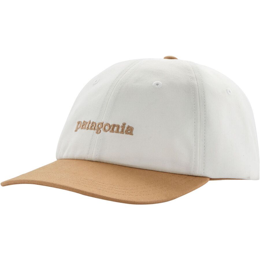Patagonia Fitz Roy Icon Trad Cap Text Logo: Birch White w/Grayling Brown