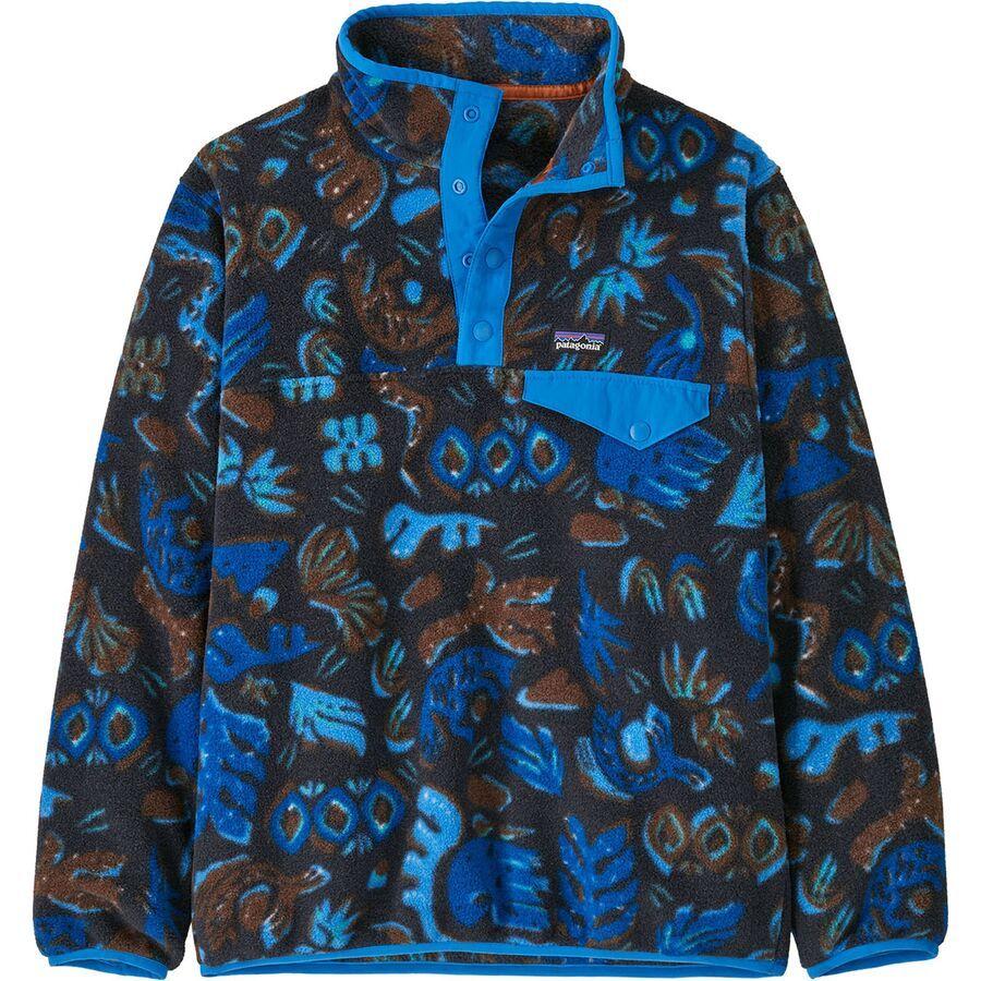 Patagonia Lightweight Synchilla Snap-T Fleece Pullover - Kids' Across Oceans: Pitch Blue