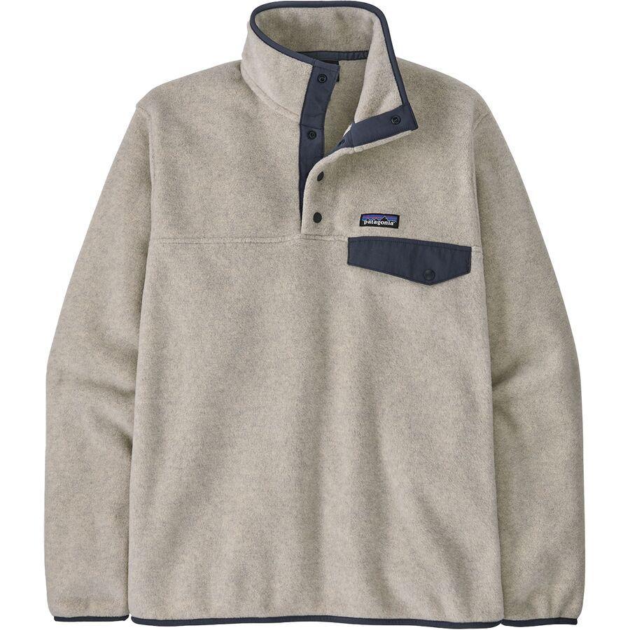 Patagonia Lightweight Synchilla Snap-T Fleece Pullover - Men's Oatmeal Heather w/Smolder Blue