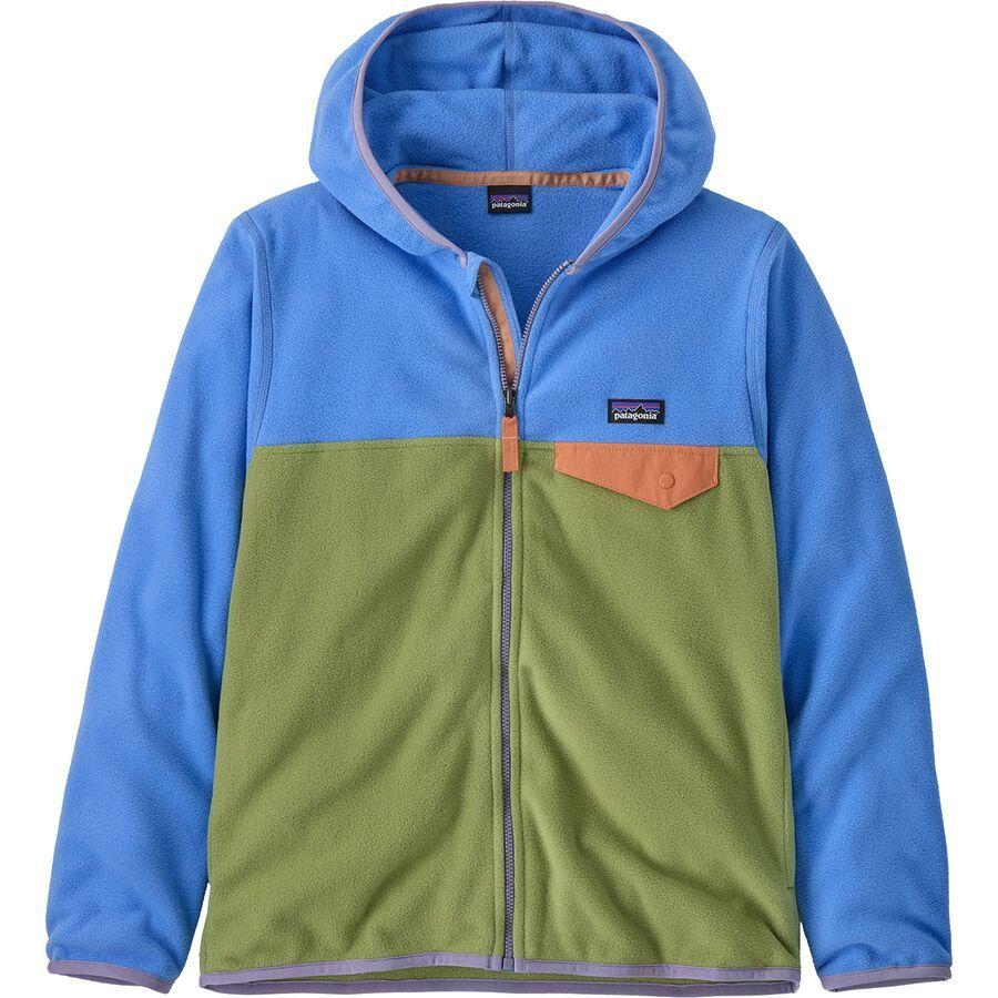 Patagonia Micro D Snap-T Jacket - Boys' Buckhorn Green/Abundant Blue