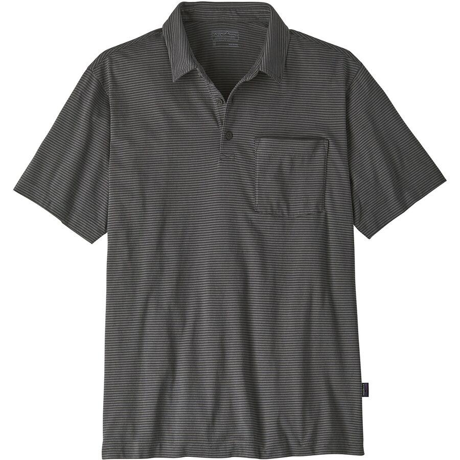 Patagonia Organic Cotton Lightweight Polo - Men's Fathom Stripe: Forge Grey