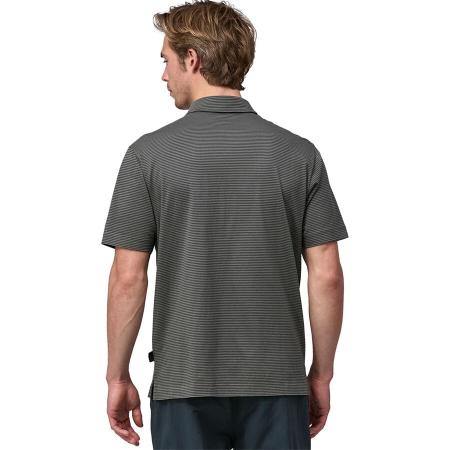 Patagonia Organic Cotton Lightweight Polo - Men's Fathom Stripe: Forge Grey