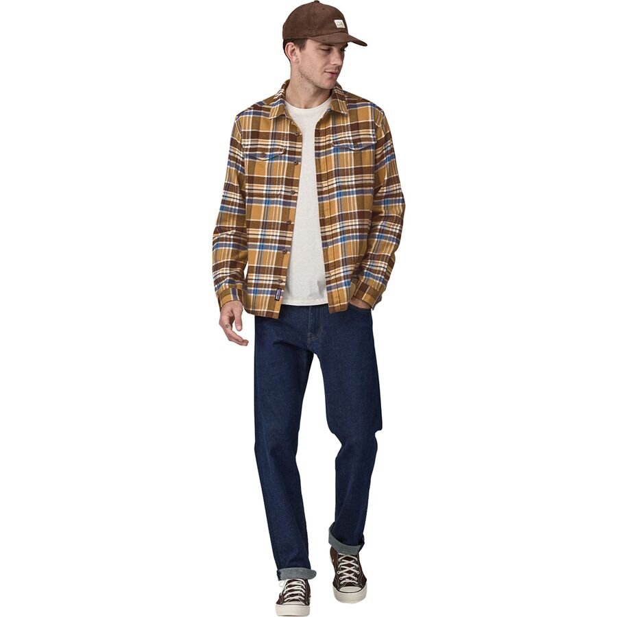 Patagonia Organic Cotton MW Long-Sleeve Fjord Flannel Shirt - Men's Adventurer: Pufferfish Gold