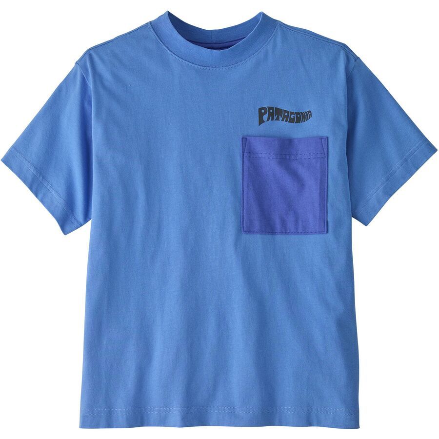 Patagonia Pocket T-Shirt - Kids' Forgotten Island: Abundant Blue