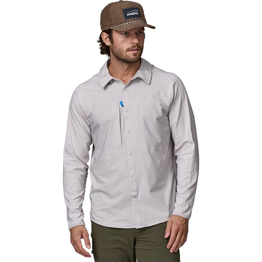 Patagonia River Rambler Hybrid Sun Hooded Shirt - Men's Crisp Grey