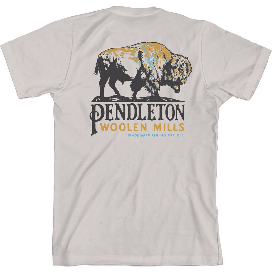 Pendleton Bison Graphic T-Shirt - Men's Vintage White/Brown