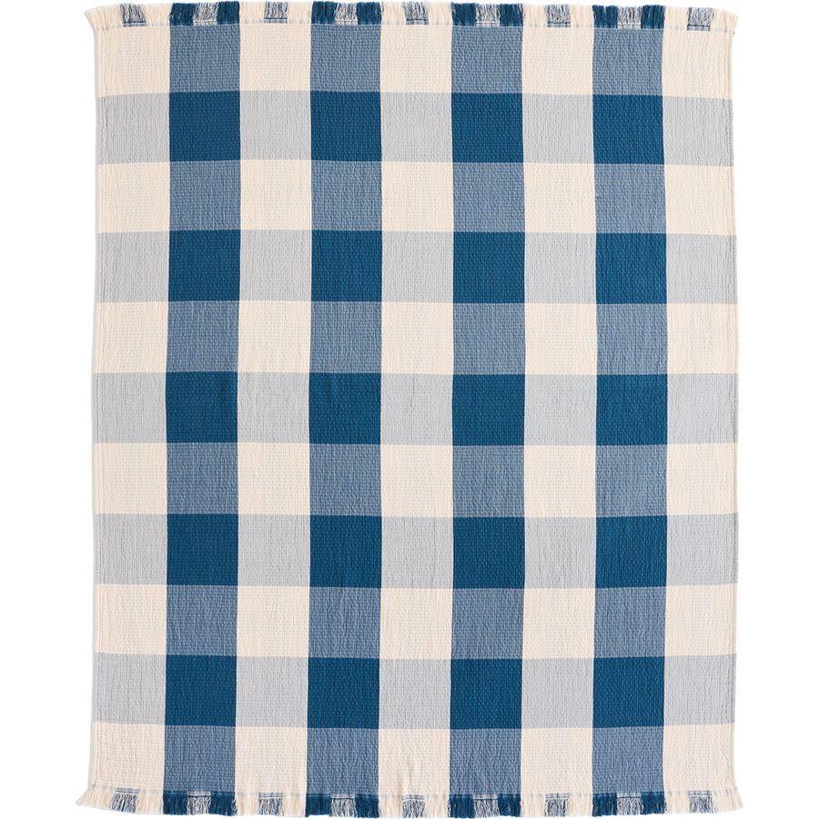 Pendleton Fringed Cotton Throw Block Plaid/Indigo