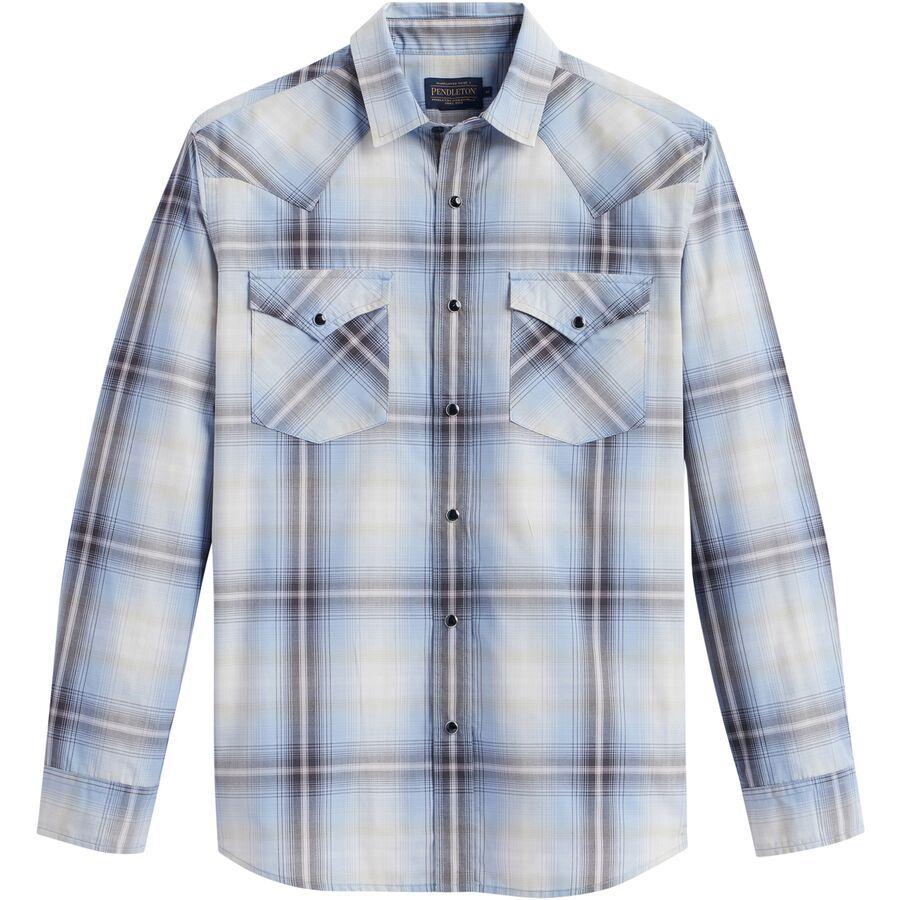 Pendleton Frontier Long-Sleeve Shirt - Men's Blue/Black Plaid