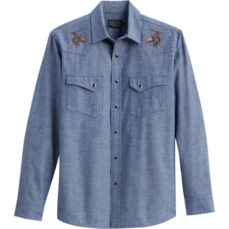 Pendleton Gambler Chambray Shirt - Men's Dark Blue/Rodeo