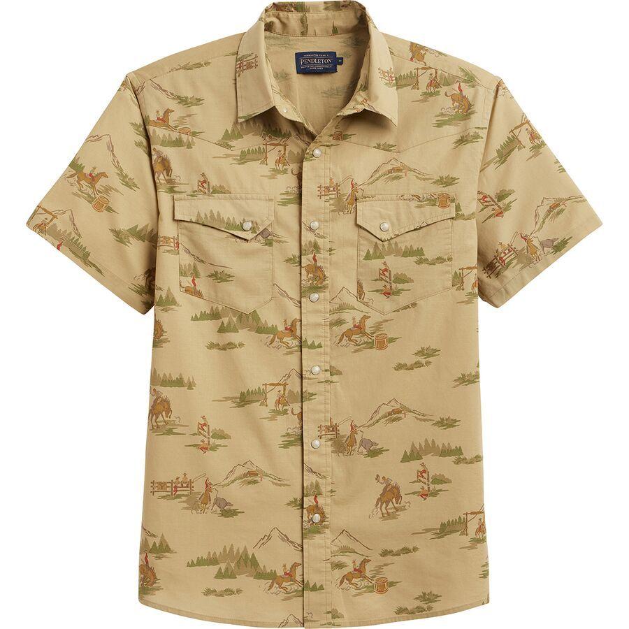 Pendleton Laramie Short-Sleeve Shirt - Men's Ranch Rodeo Tan