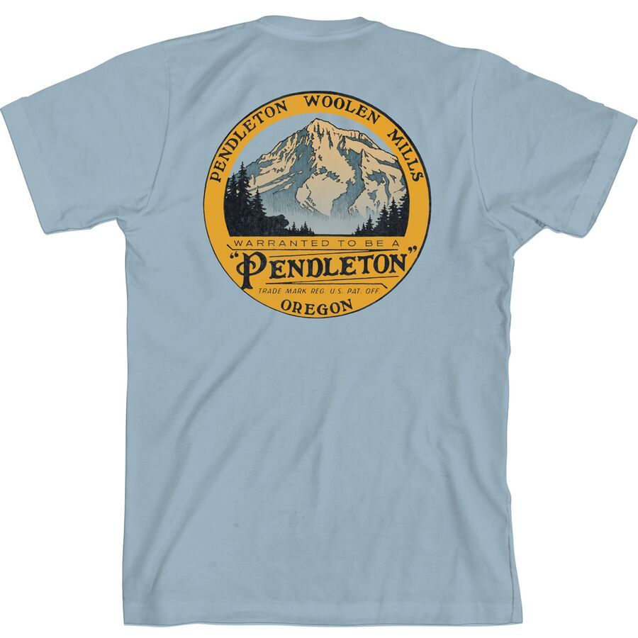 Pendleton Oregon Graphic T-Shirt - Men's Light Blue/Gold