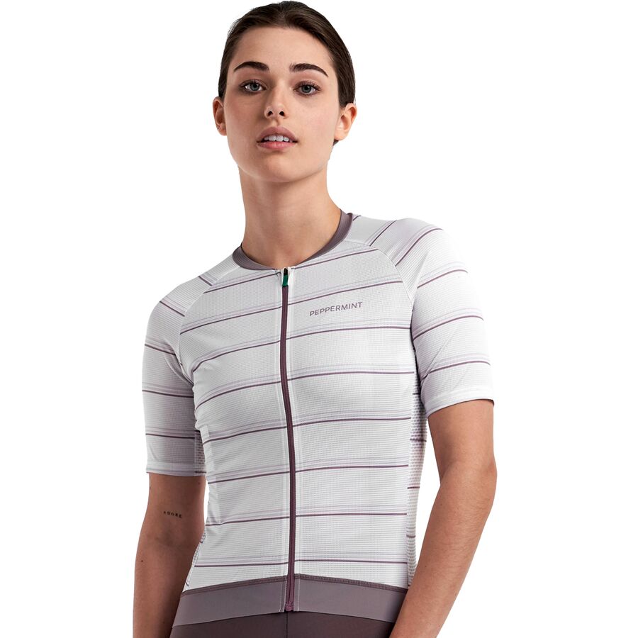 Peppermint Cycling Signature Light Weight Short-Sleeve Jersey - Women's Stripe Mist