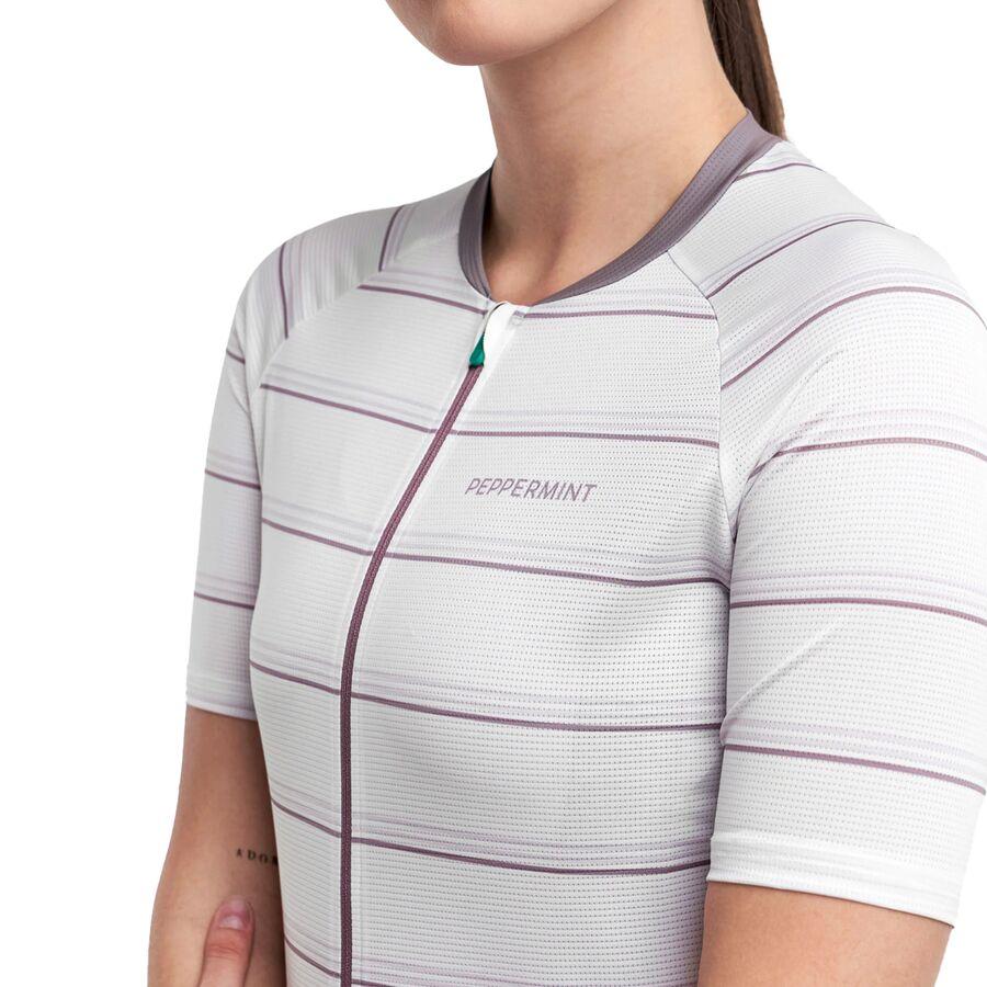 Peppermint Cycling Signature Light Weight Short-Sleeve Jersey - Women's Stripe Mist