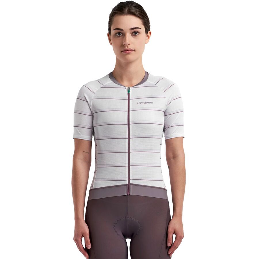 Peppermint Cycling Signature Light Weight Short-Sleeve Jersey - Women's Stripe Mist