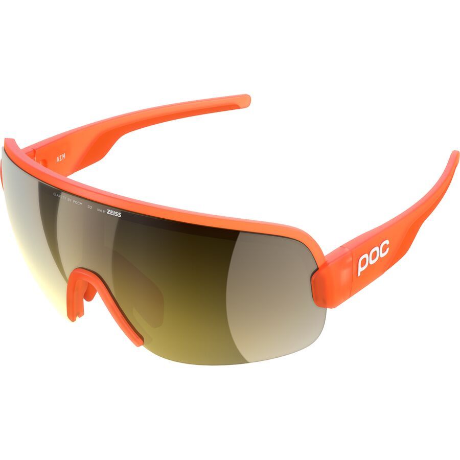 POC Aim Sunglasses Fluo. Orange Translucent/Clarity Road/Partly Sunny Gold