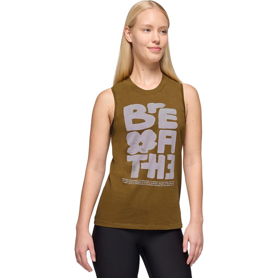 prAna Everyday Graphic Tank Top - Women's Retro Olive/Luminous Breathe