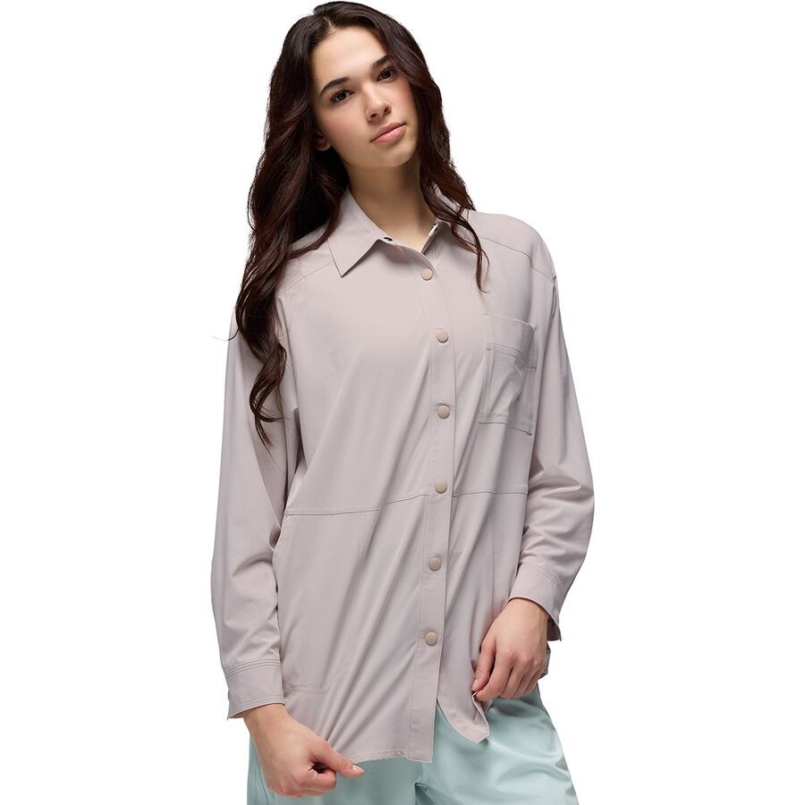 prAna Railay Oversized Button Down Shirt - Women's Almond