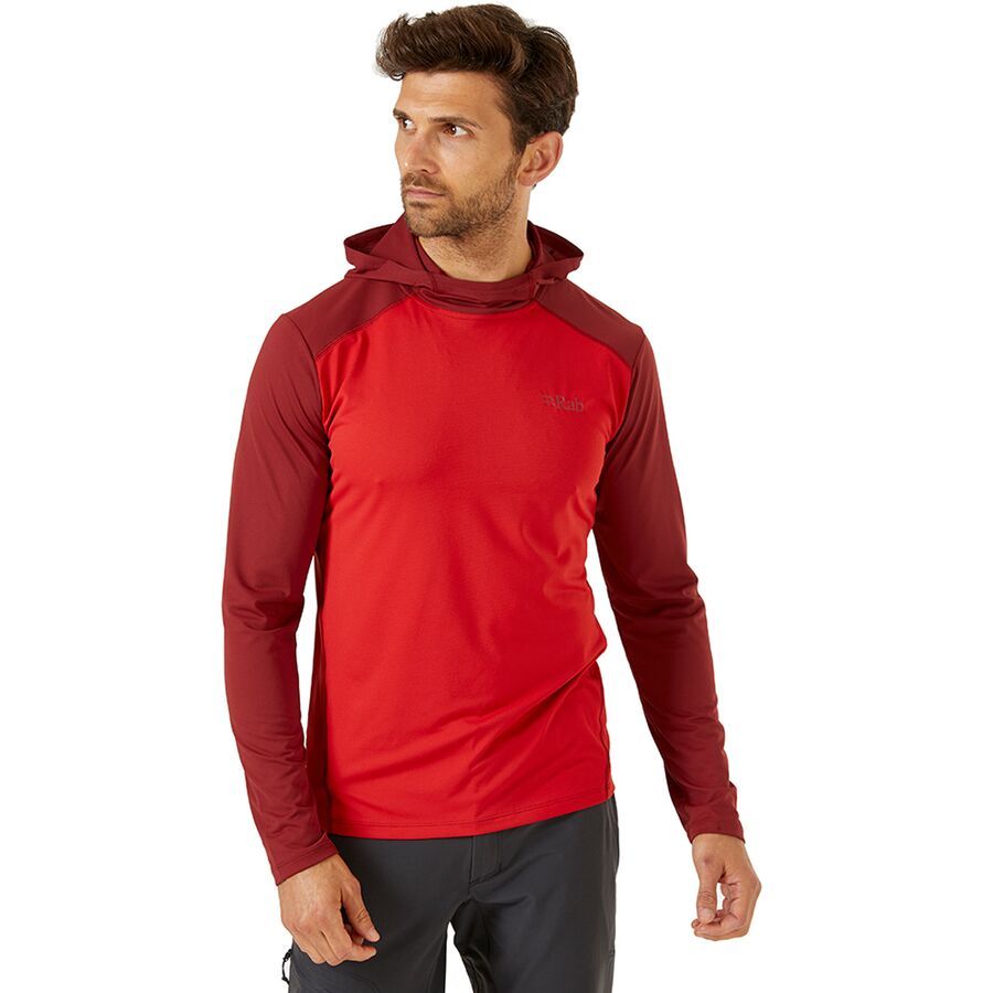 Rab Force Hooded Shirt - Men's Ascent Red/Oxblood Red