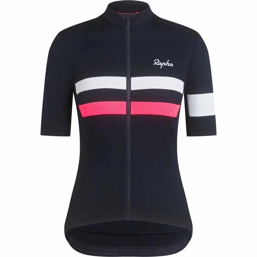 Rapha Brevet Jersey - Women's Dark Navy/High-Vis Pink/White