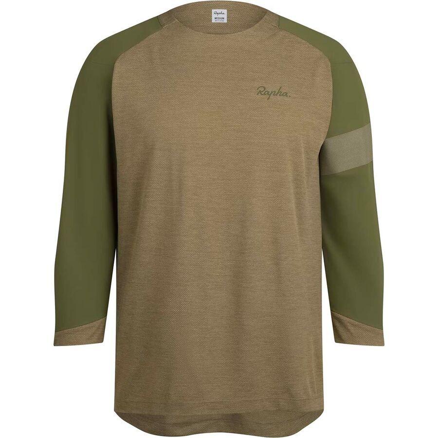 Rapha Trail 3/4-Sleeve Jersey - Men's Olive/Dark Khaki