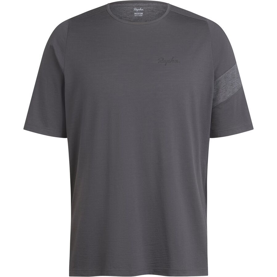 Rapha Trail Merino Short-Sleeve T-shirt - Men's Dark Grey/Black