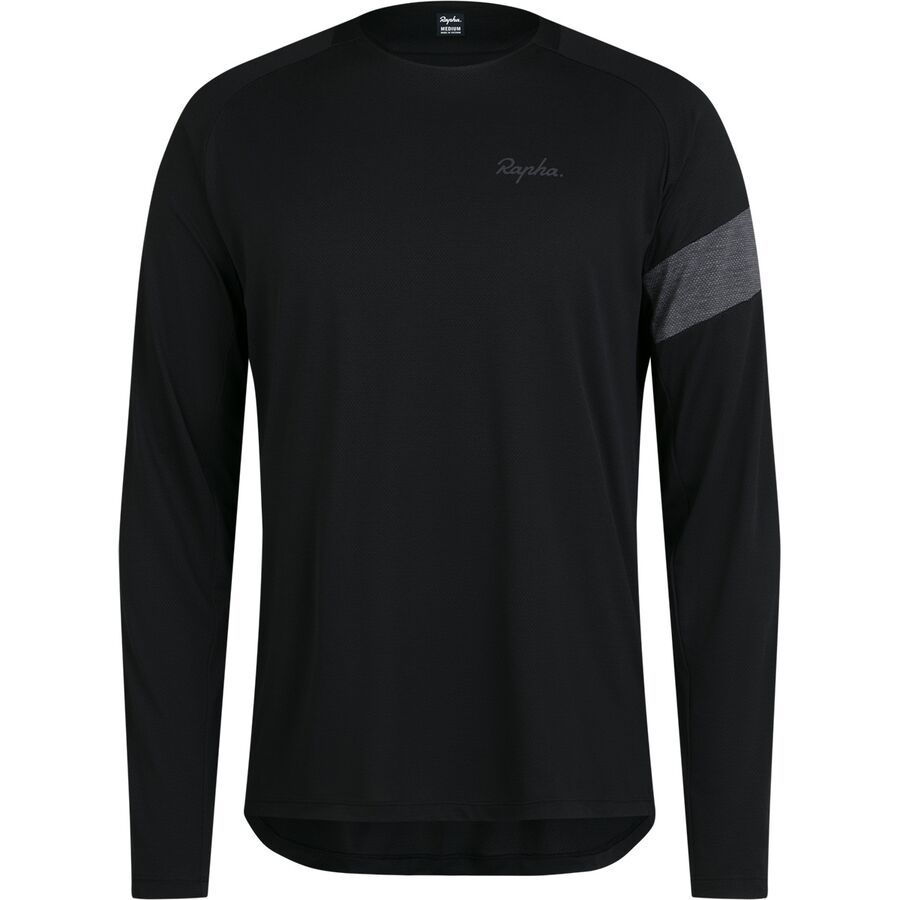 Rapha Trail Technical Long-Sleeve T-Shirt - Men's Black/Grey