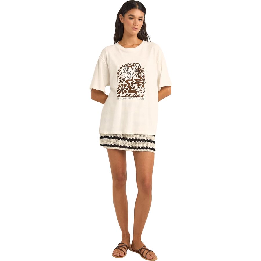 Rhythm Bloom Studio Oversized T-Shirt - Women's Vintage White