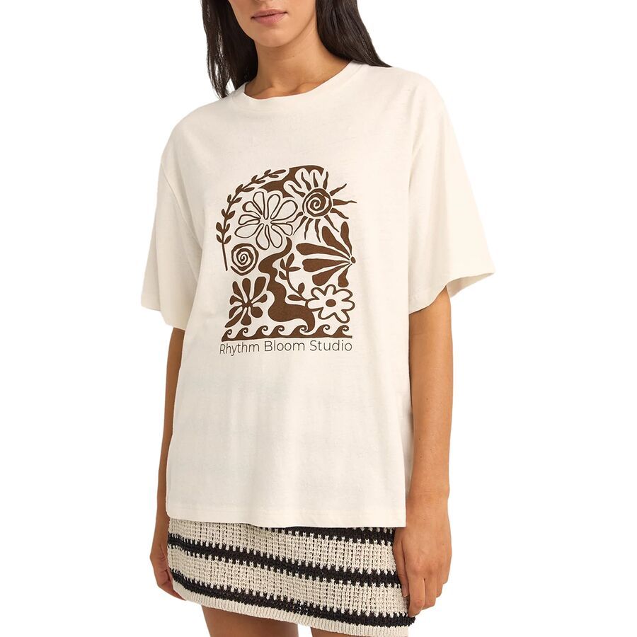 Rhythm Bloom Studio Oversized T-Shirt - Women's Vintage White