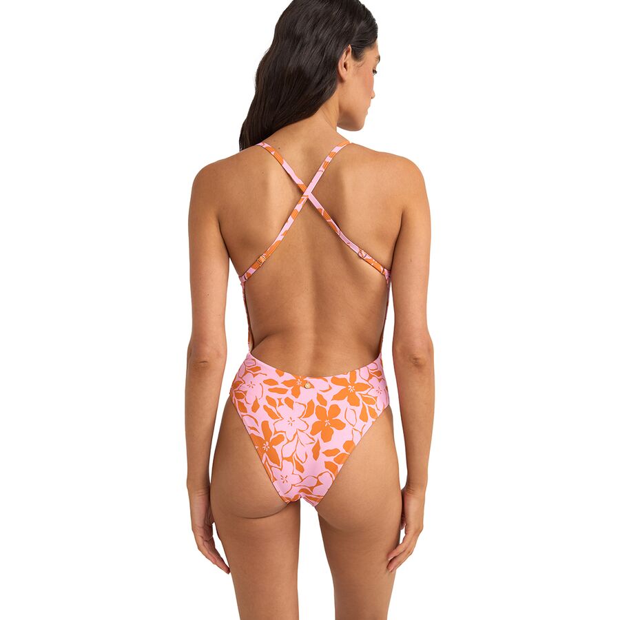 Rhythm Bora Bora Floral Cross Back One-Piece Swimsuit - Women's Pink