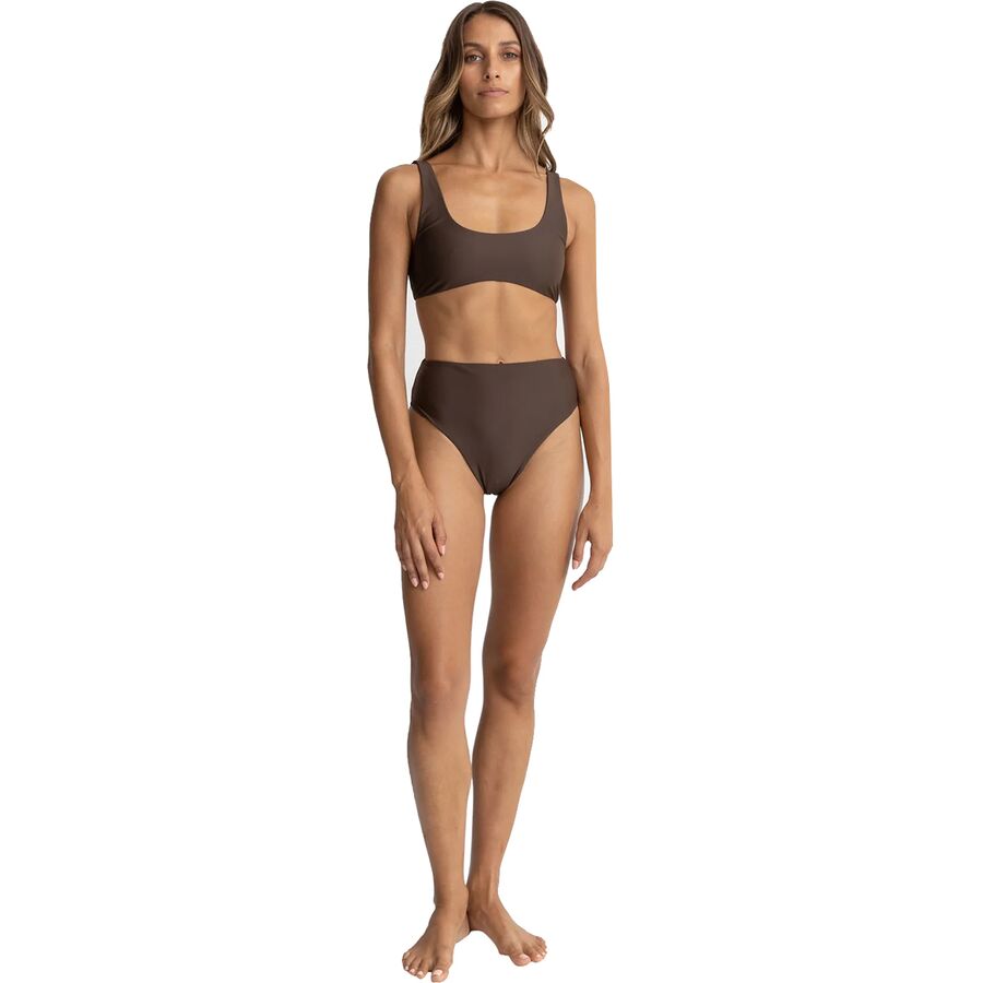 Rhythm Classic Crop Bikini Top - Women's Chocolate