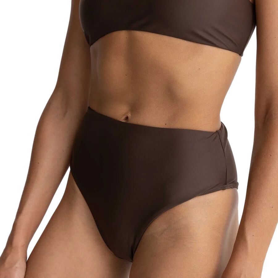Rhythm Classic Hi Waist Bikini Bottom - Women's Chocolate